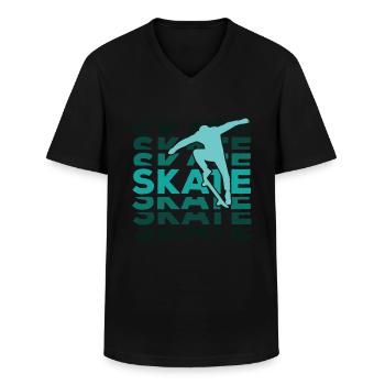 Skateboard Skateboardfahrer Skaten - Männer-T-Shirt mit V-Ausschnitt - Schwarz - Vorne - AI Model Male 178 dark (178cm)
