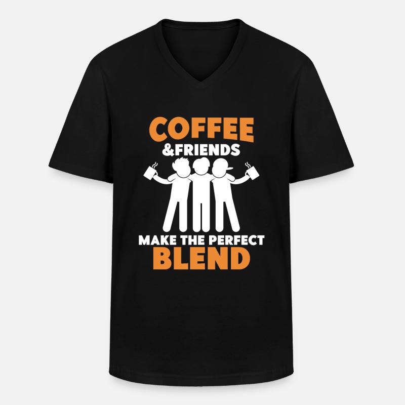 Kaffee Freunde Kaffeetrinker Kaffee trinken - Männer-T-Shirt mit V-Ausschnitt - Schwarz