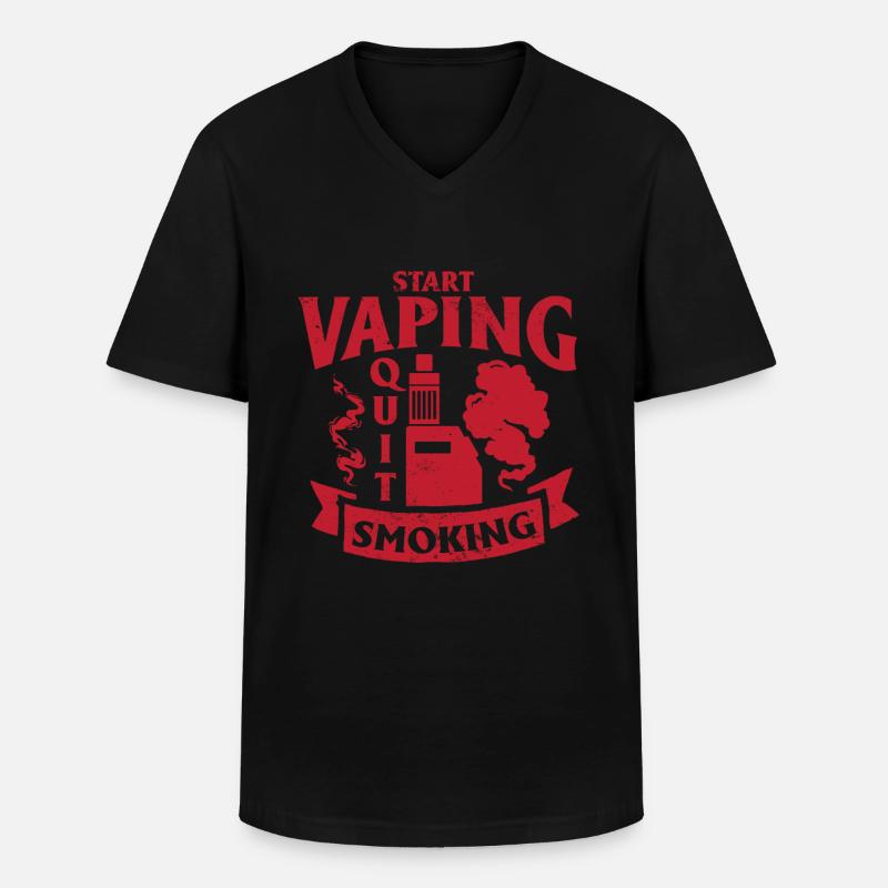 E-Zigarette E-Shisha Dampf Liquid - Männer-T-Shirt mit V-Ausschnitt - Schwarz