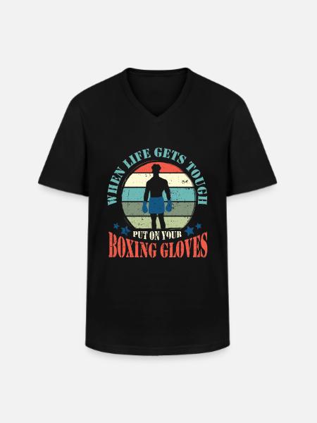 Pugilato Boxer Guantoni da boxe Boxing Club Boxing Club - Maglietta da uomo classica con scollo a V - nero