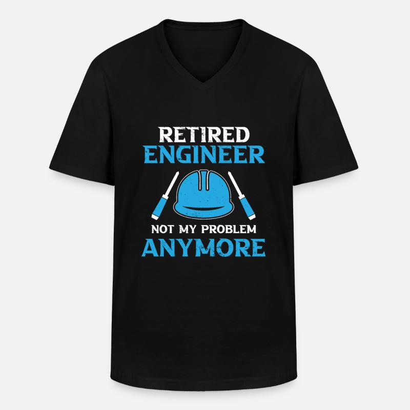 Ingénieur Technicien Système Technique - T-shirt col V Homme - noir