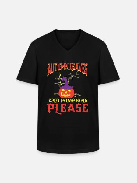 Halloween pumpkin scary - Men's V-Neck T-Shirt - black