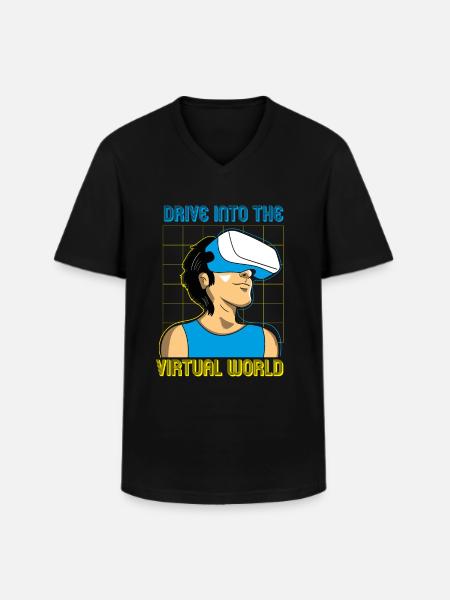 VR Glasses Virtual Reality Gaming - Men's V-Neck T-Shirt - black