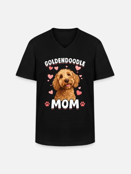 Goldendoodle Hunderace Goldendoodle Mor - Klassisk herre T-shirt med V-udskæring - sort