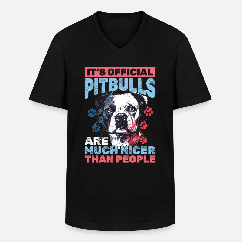 Pitbull Terrier Dog Owner - Männer-T-Shirt mit V-Ausschnitt - Schwarz