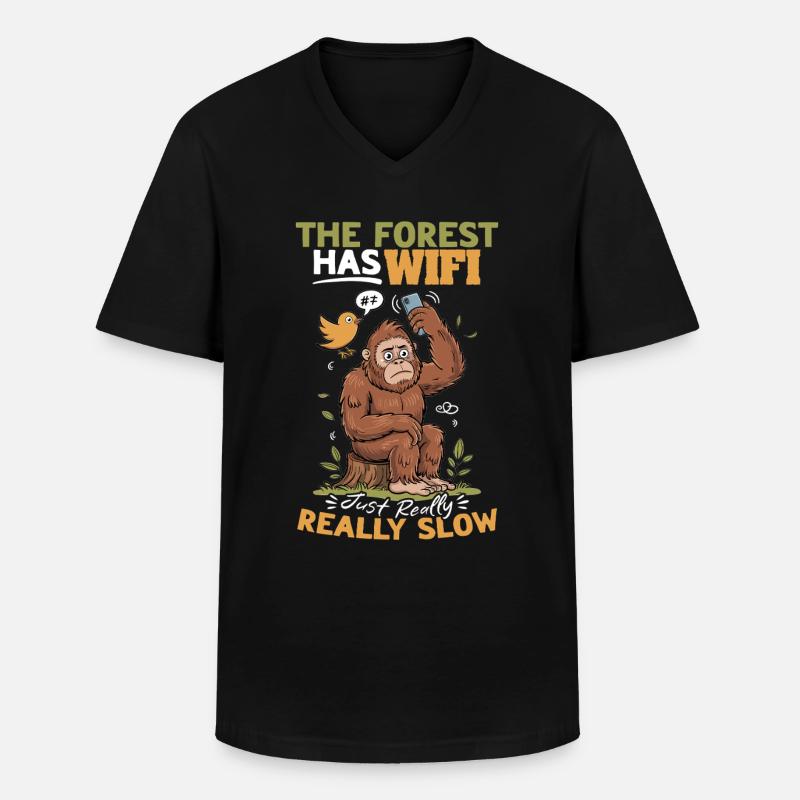 Bigfoot Sasquatch - Männer-T-Shirt mit V-Ausschnitt - Schwarz
