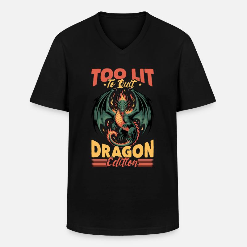 Fantasy Dragon Mythical Creatures - Männer-T-Shirt mit V-Ausschnitt - Schwarz