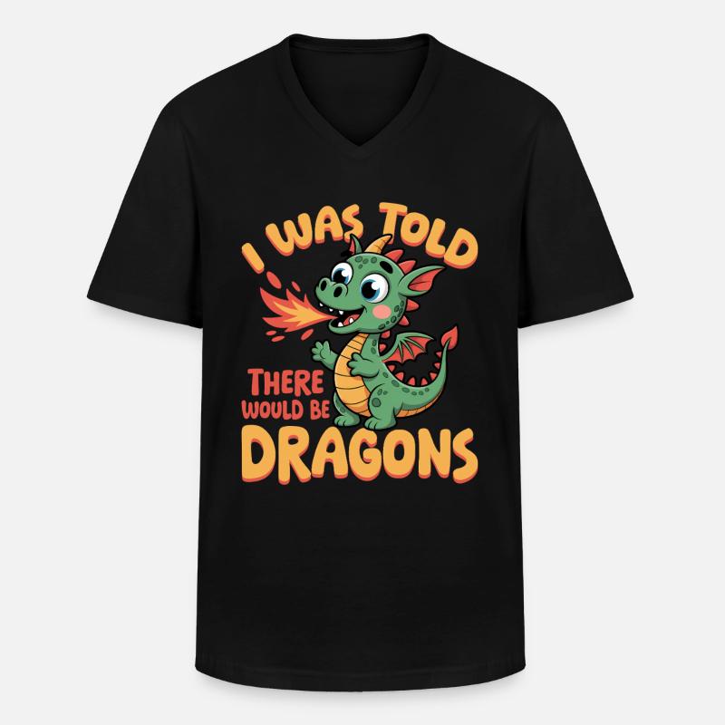 Fantasy Dragon Mythical Creatures - Männer-T-Shirt mit V-Ausschnitt - Schwarz