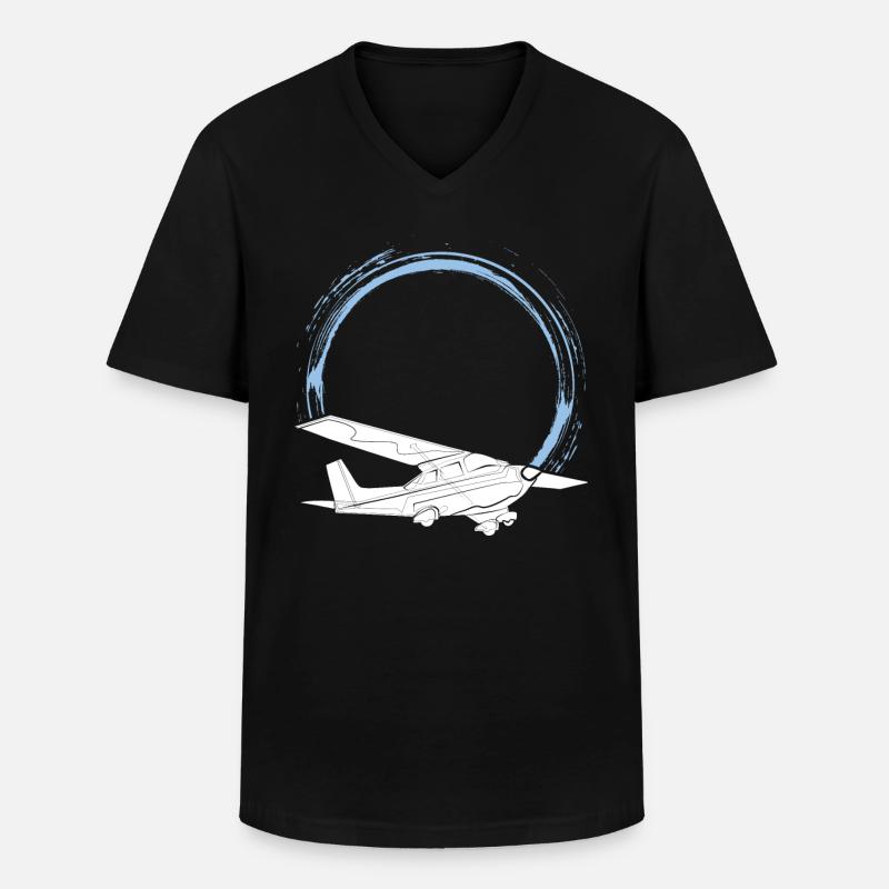 Pilot - Männer-T-Shirt mit V-Ausschnitt - Schwarz