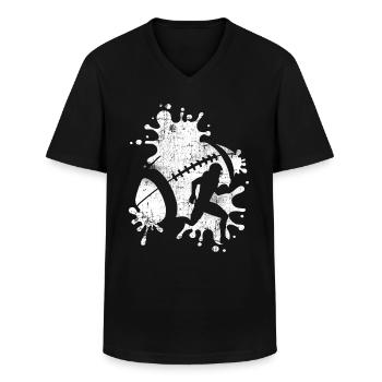 Rugby - Männer-T-Shirt mit V-Ausschnitt - Schwarz - Vorne - AI Model Male 178 dark (178cm)