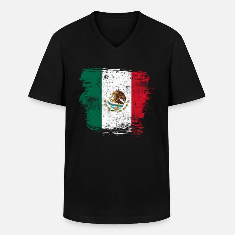 Mexiko - Männer-T-Shirt mit V-Ausschnitt - Schwarz