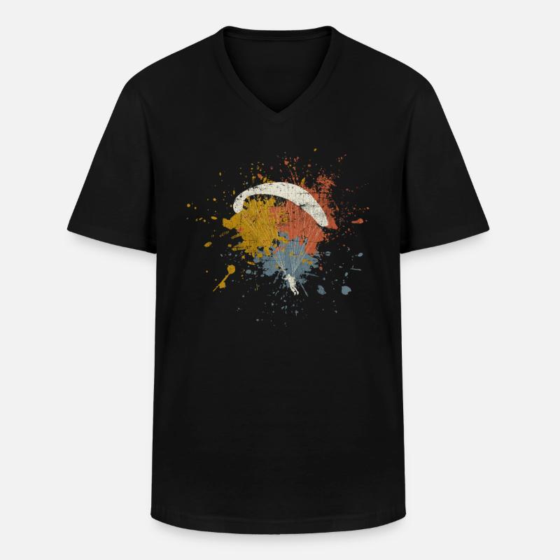 Gleitschirm - Männer-T-Shirt mit V-Ausschnitt - Schwarz