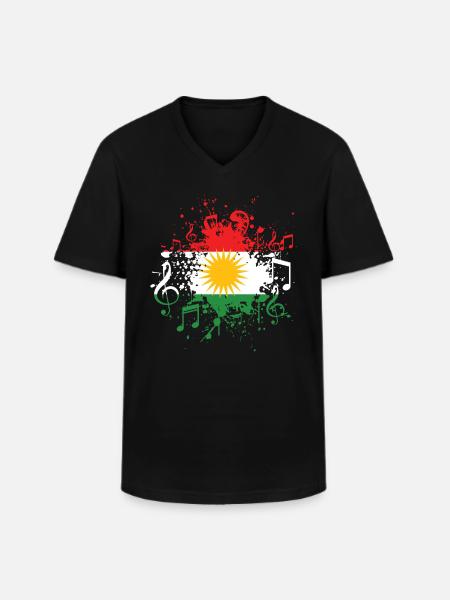 Kurds Music Kurdistan - Men's V-Neck T-Shirt - black