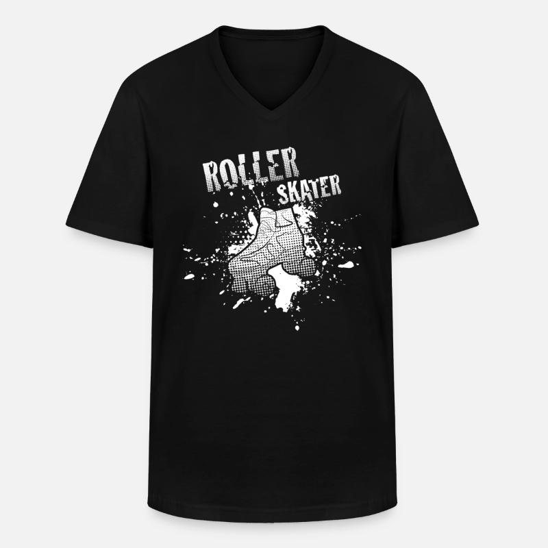Roller skating Roller skating - Men's V-Neck T-Shirt - black