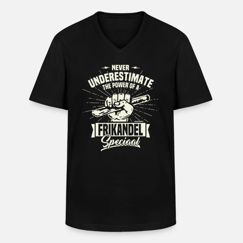 Frikandel Spezial - Männer-T-Shirt mit V-Ausschnitt - Schwarz