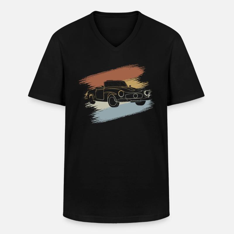 Cabrio Auto - Männer-T-Shirt mit V-Ausschnitt - Schwarz