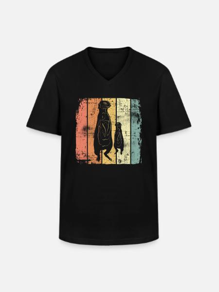 suricates - T-shirt col V Homme - noir