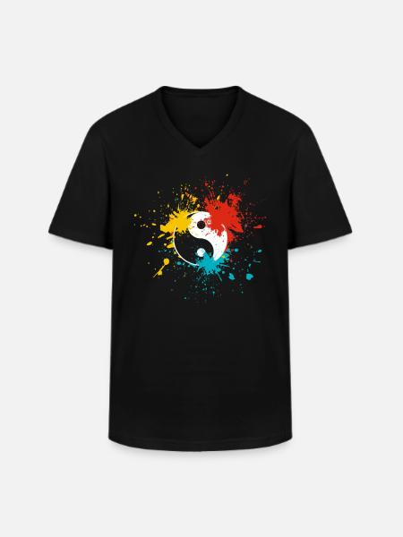 Yin Yang - Men's V-Neck T-Shirt - black