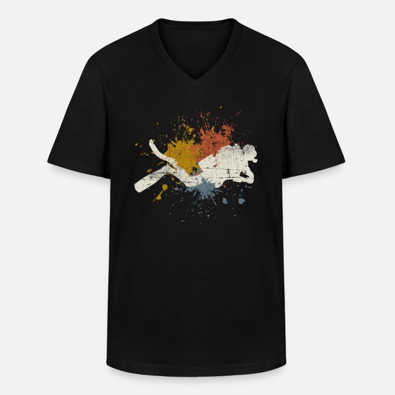 Tauchen - Männer-T-Shirt mit V-Ausschnitt - Schwarz