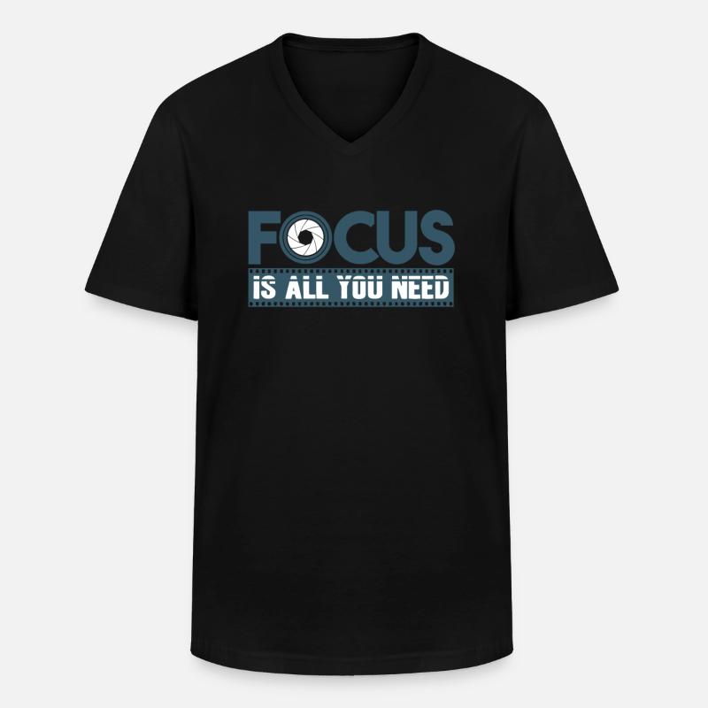 Fotograf - Männer-T-Shirt mit V-Ausschnitt - Schwarz