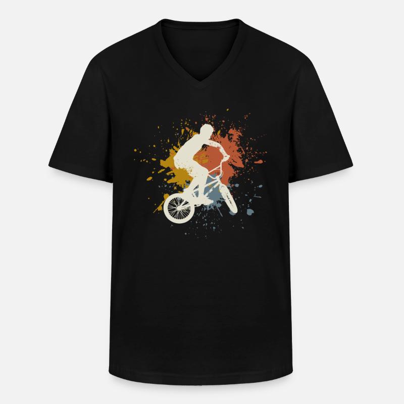 BMX retro - Männer-T-Shirt mit V-Ausschnitt - Schwarz