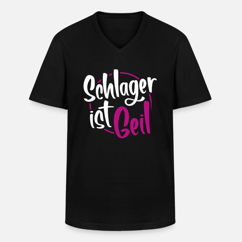 Schlager - Männer-T-Shirt mit V-Ausschnitt - Schwarz
