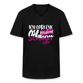 Deutscher Schlager - Männer-T-Shirt mit V-Ausschnitt - Schwarz - Vorne - AI Model Male 178 dark (178cm)