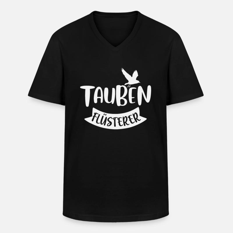 Tauben - Männer-T-Shirt mit V-Ausschnitt - Schwarz