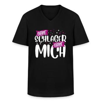 Schlagermusik Schlager - Männer-T-Shirt mit V-Ausschnitt - Schwarz - Vorne - AI Model Male 178 dark (178cm)