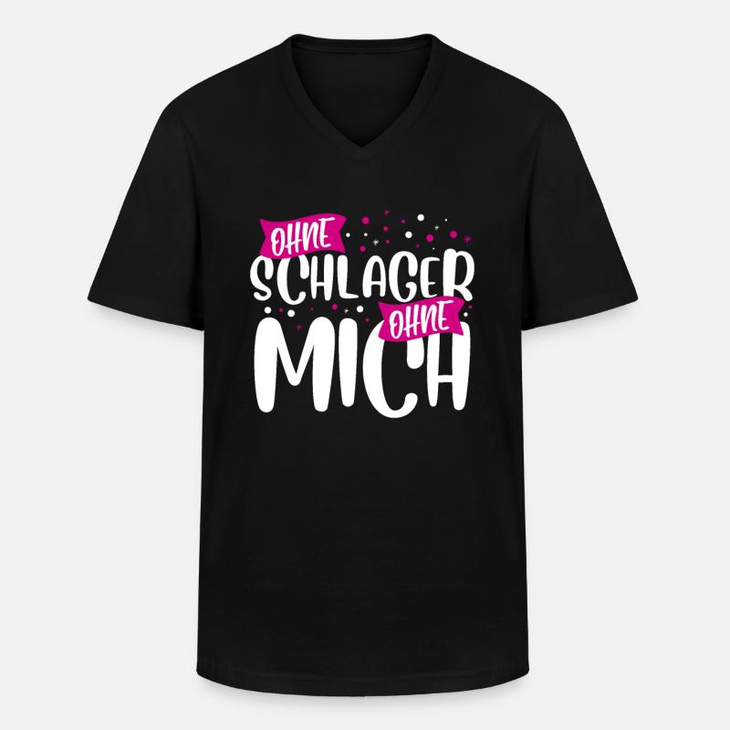 Schlager - Männer-T-Shirt mit V-Ausschnitt - Schwarz
