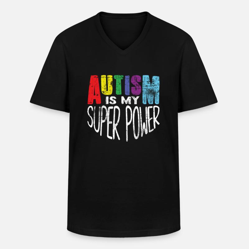 Autismus - Männer-T-Shirt mit V-Ausschnitt - Schwarz