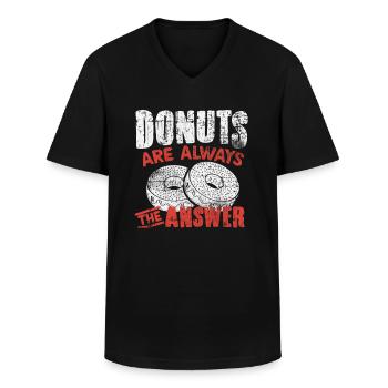 donut - Men's V-Neck T-Shirt - black - Front - AI Model Male 178 dark (178cm)