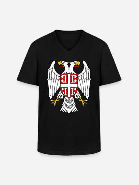 Serbian Eagle - Men's V-Neck T-Shirt - black