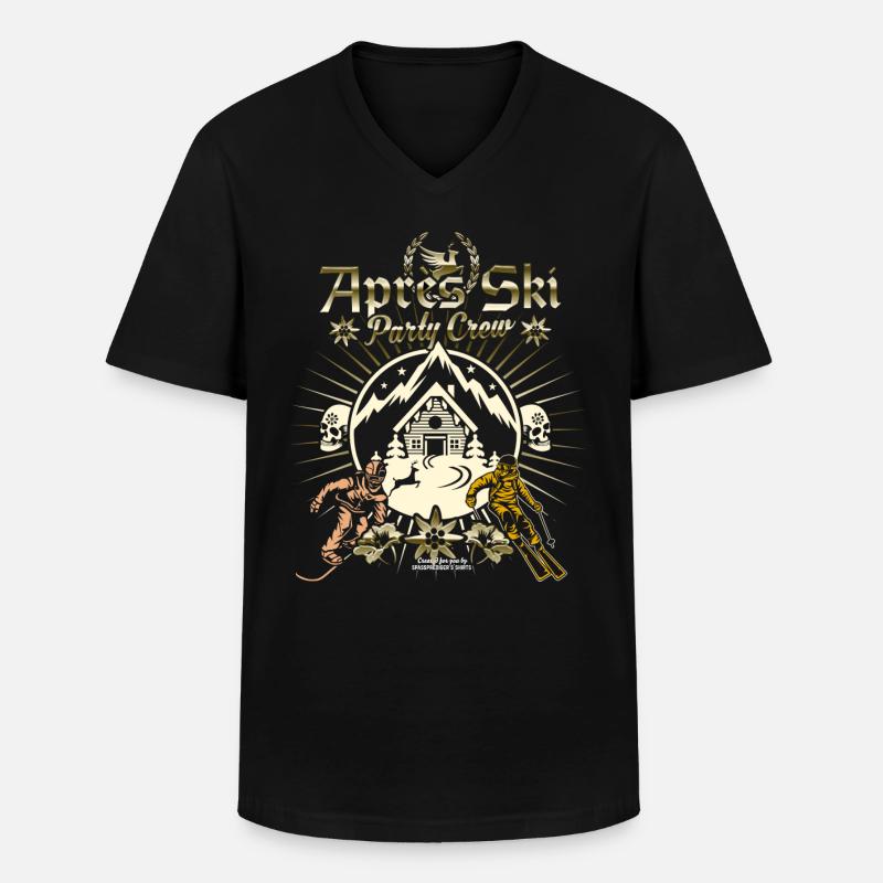 Apres Ski Party Crew - Männer-T-Shirt mit V-Ausschnitt - Schwarz