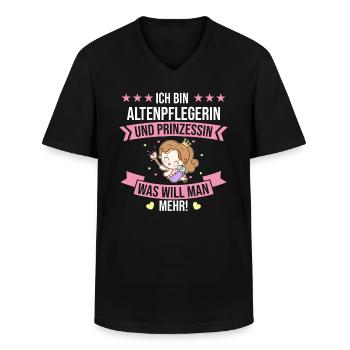 Altenpflegerin Pflegerin Beruf Spruch Altenpflege - Männer-T-Shirt mit V-Ausschnitt - Schwarz - Vorne - AI Model Male 178 dark (178cm)