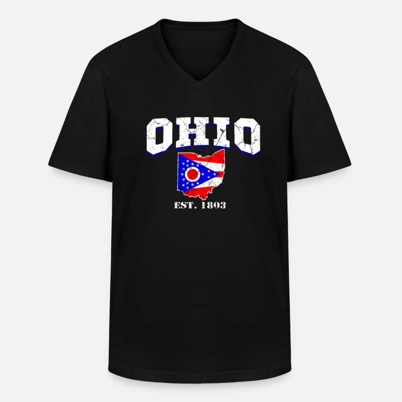 Ohio est. - Männer-T-Shirt mit V-Ausschnitt - Schwarz