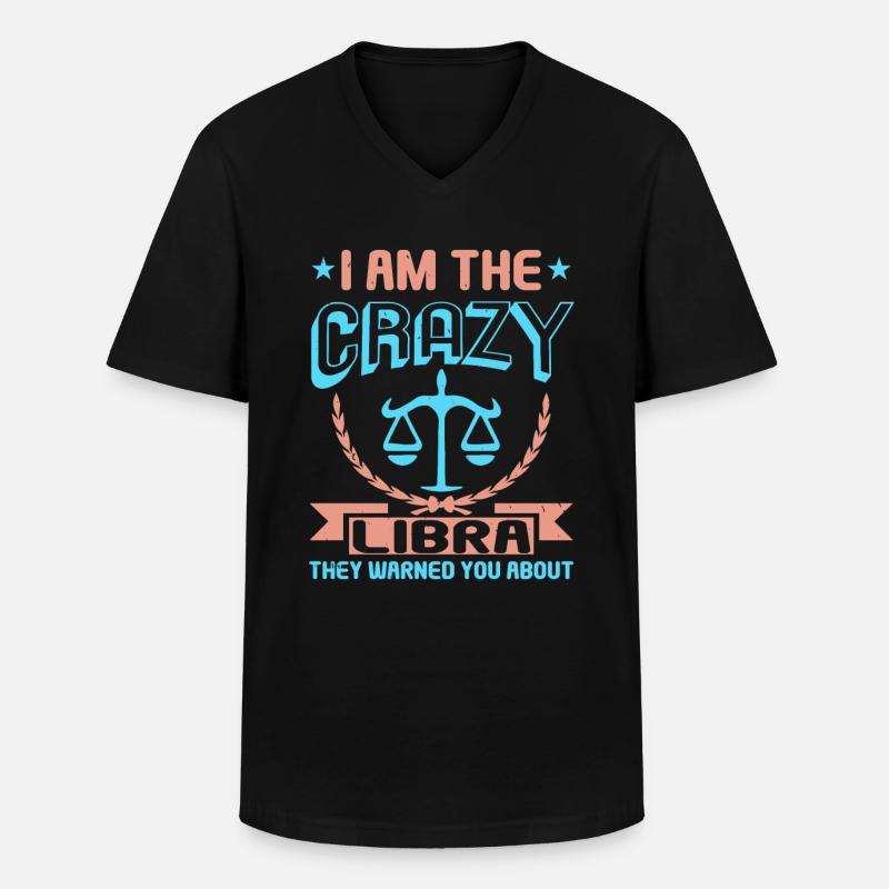 Sternzeichen Waage - Männer-T-Shirt mit V-Ausschnitt - Schwarz