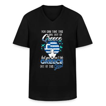 Griechisches Mädchen - Männer-T-Shirt mit V-Ausschnitt - Schwarz - Vorne - AI Model Male 178 dark (178cm)