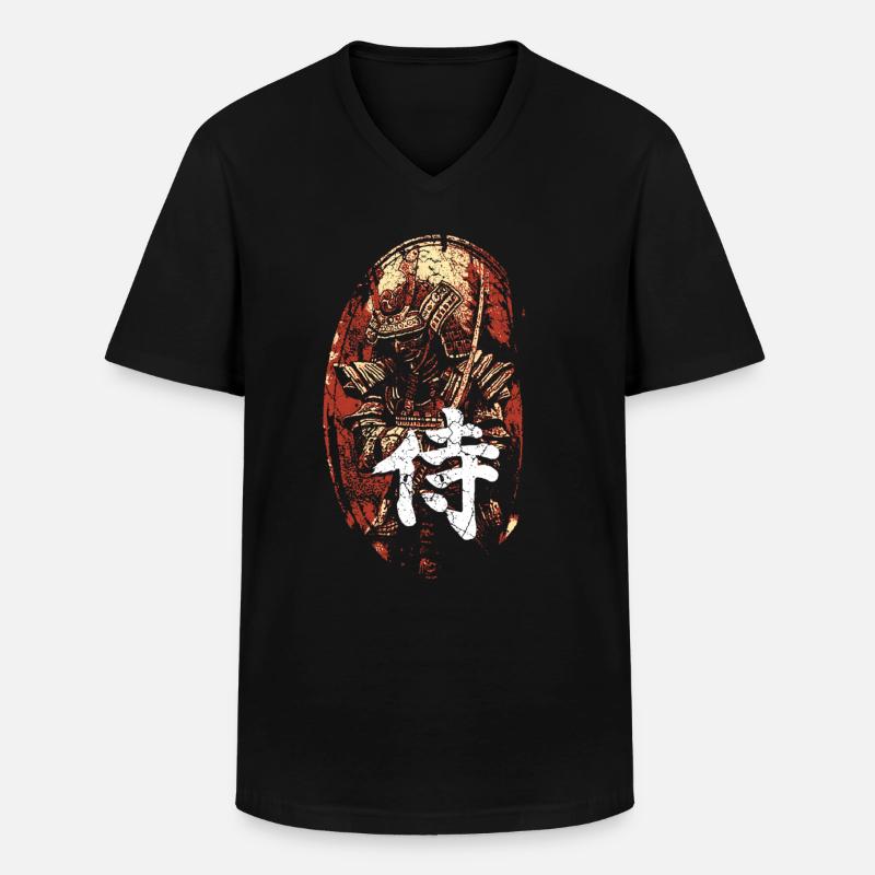Samurai Japan Schrift Zeichen - Männer-T-Shirt mit V-Ausschnitt - Schwarz