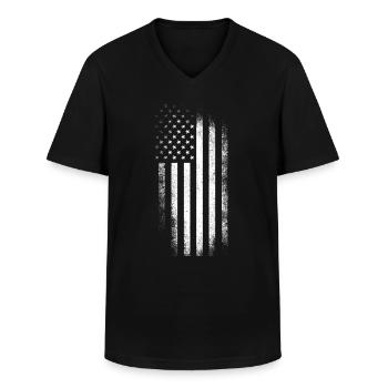 Vintage USA Amerika Flagge - Männer-T-Shirt mit V-Ausschnitt - Schwarz - Vorne - AI Model Male 178 dark (178cm)