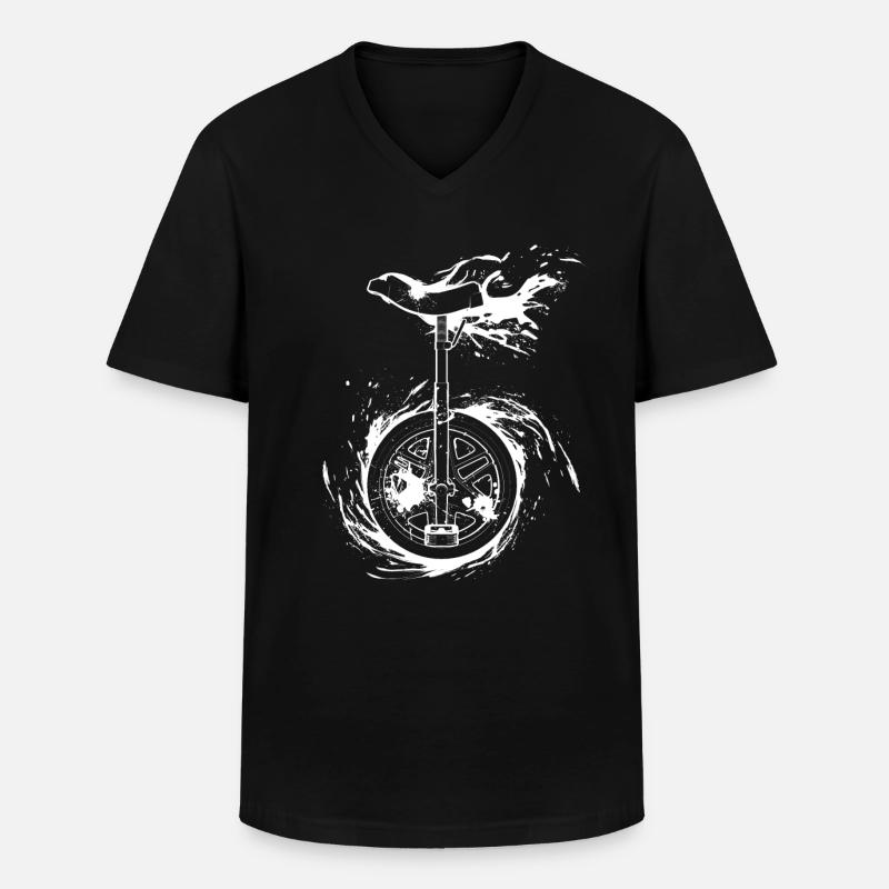 Splash Einrad - Männer-T-Shirt mit V-Ausschnitt - Schwarz