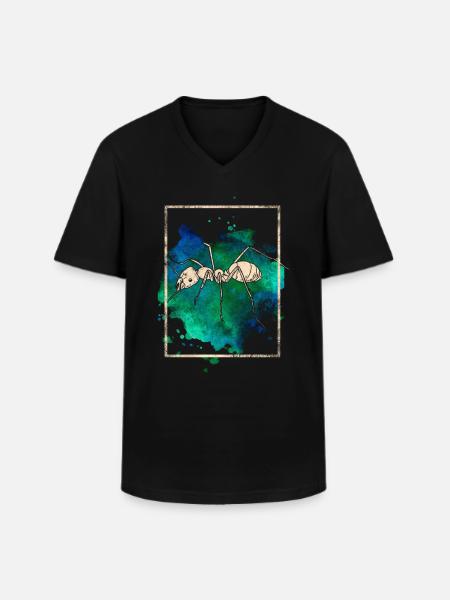 Ameise - Männer-T-Shirt mit V-Ausschnitt - Schwarz