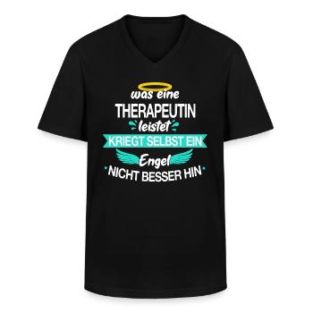 Therapeut Physiotherapeut Physio Beruf Spruch - Männer-T-Shirt mit V-Ausschnitt - Schwarz - Vorne - AI Model Male 178 dark (178cm)