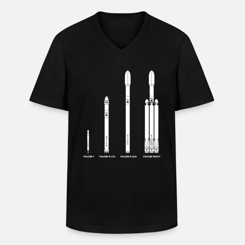 Falcon Raketen Evolution - Männer-T-Shirt mit V-Ausschnitt - Schwarz