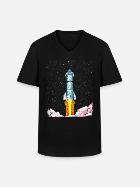 Starship - Men's V-Neck T-Shirt - black