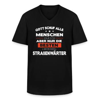Straßenwärter Straßenarbeiter Beruf Spruch - Männer-T-Shirt mit V-Ausschnitt - Schwarz - Vorne - AI Model Male 178 dark (178cm)
