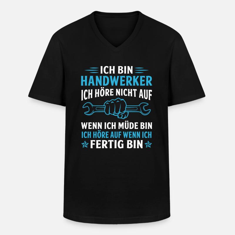 ich bin handwerker - Männer-T-Shirt mit V-Ausschnitt - Schwarz