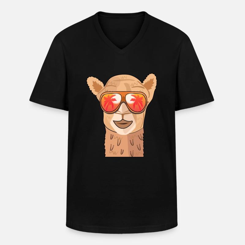 Kamel Sonnenbrille Sommer - Männer-T-Shirt mit V-Ausschnitt - Schwarz