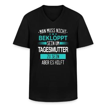 Tagesmutter Tagesmütter Erzieherin Beruf Spruch - Männer-T-Shirt mit V-Ausschnitt - Schwarz - Vorne - AI Model Male 178 dark (178cm)