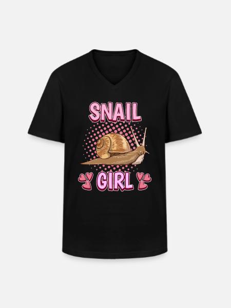 Schnecken snigel flicka - T-shirt med V-ringning herr - svart